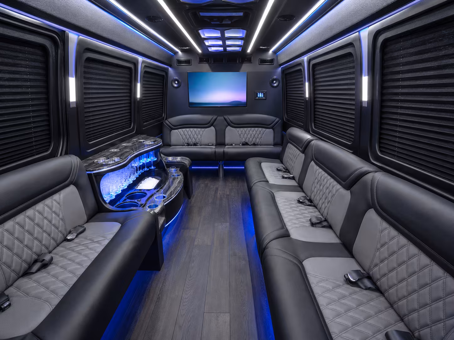 omaha 40 passenger party bus inside